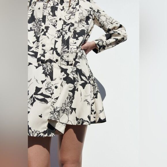 PRINTED SHIRT DRESS
ECRU / BLACK - Picture 4 of 10